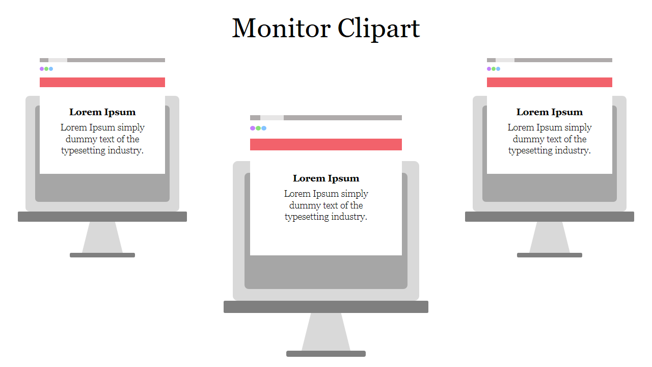 Editable Monitor Clipart Slide Presentation Template